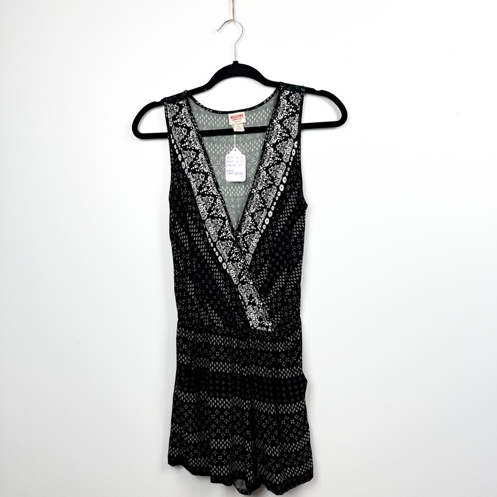 Mossimo Supply Co. Black & White Patterned Romper